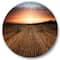 Designart - Landscape With A Field Full of Hay Bales At Sunset - Farmhouse Metal Circle Wall Art